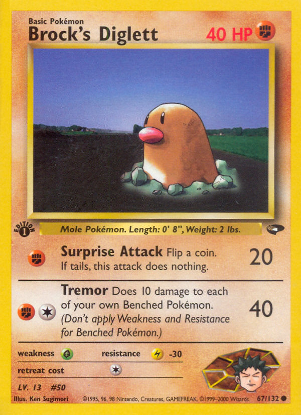 Gym Challenge Brock's Diglett #67/132 first edition